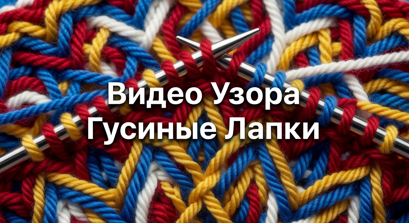 узор спицами гусиные лапки — Узор спицами «Гусиные лапки», видео 🦆 2