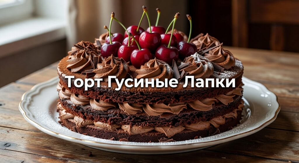 Торт Гусиные лапки по ГОСТу — Торт ГУСИНЫЕ ЛАПКИ с вишней и шоколадным кремом. Рецепт по ГОСТу, /Chocolate cream cake