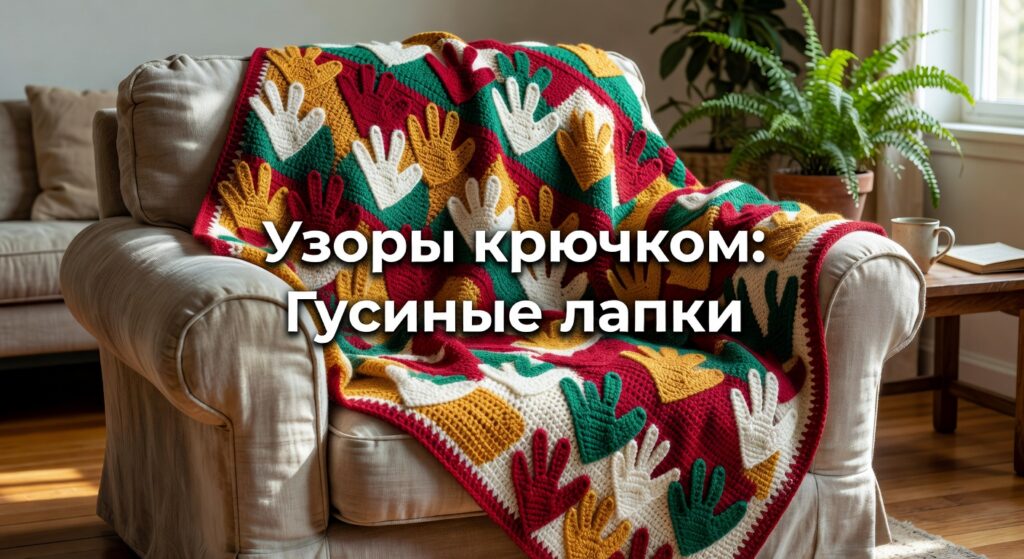 гусиные лапки крючком — Узоры крючком. Гусиные лапки